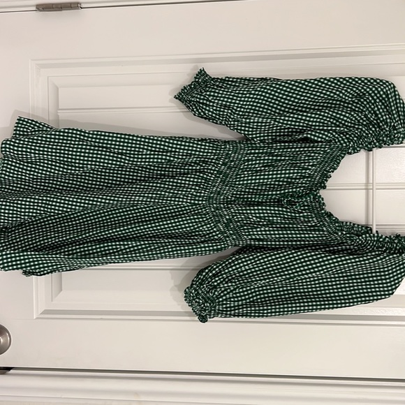 Anthropologie Faithfull The Brand Green Gingham Romper - Picture 4 of 7